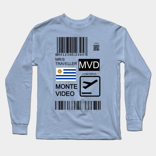 Montevideo Uruguay travel ticket Long Sleeve T-Shirt by Travellers